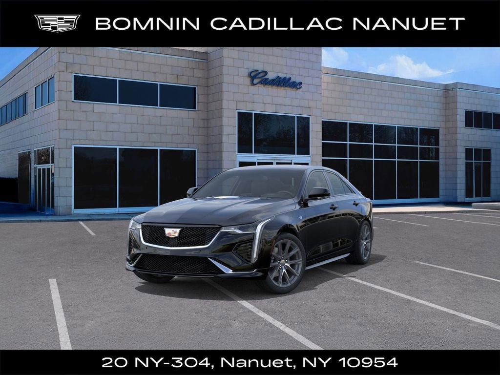 2026 Cadillac CT4 Sport in Black Raven — front three-quarter view