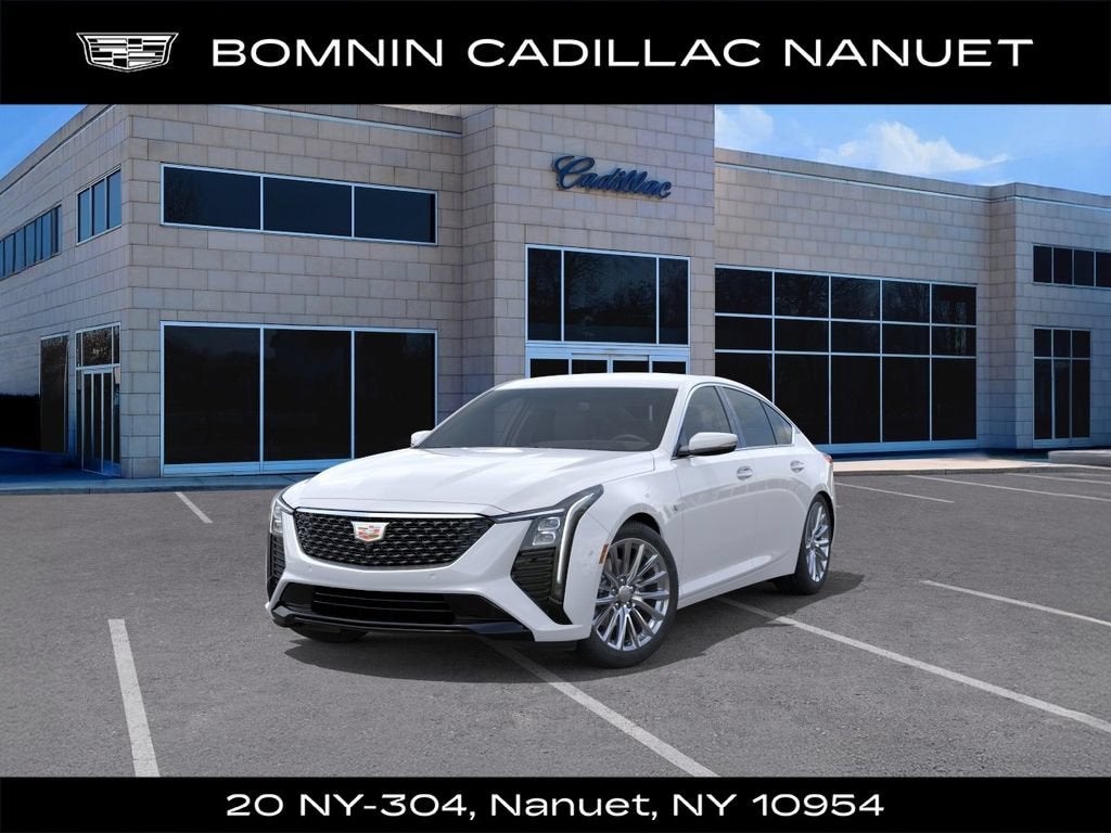 2026 Cadillac CT5 Premium Luxury in Vibrant White Tricoat — front three-quarter view