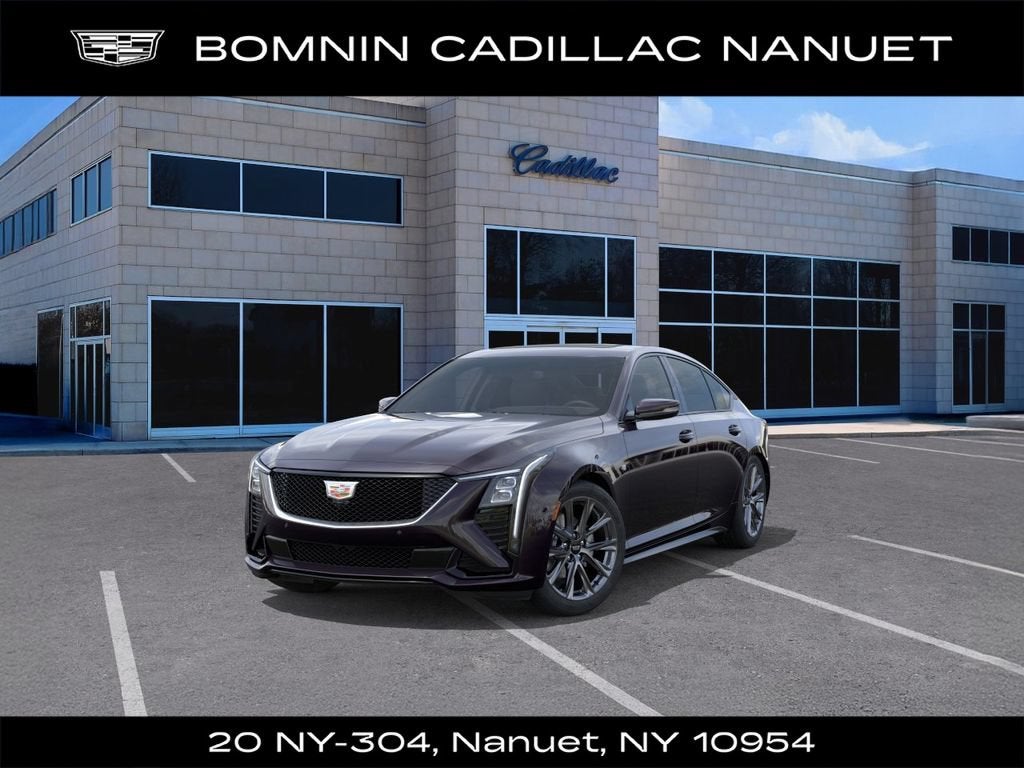 2026 Cadillac CT5 Sport in Midnight Sky Metallic — front three-quarter view