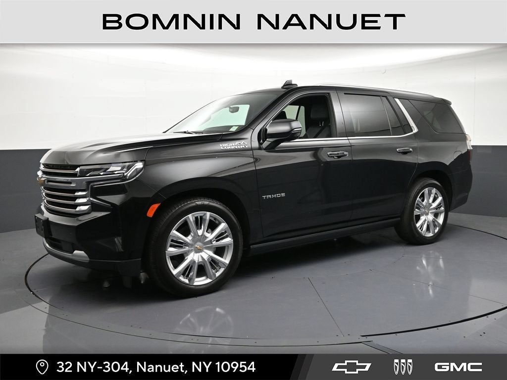 2024 Chevrolet Tahoe High Country in Black — front three-quarter view