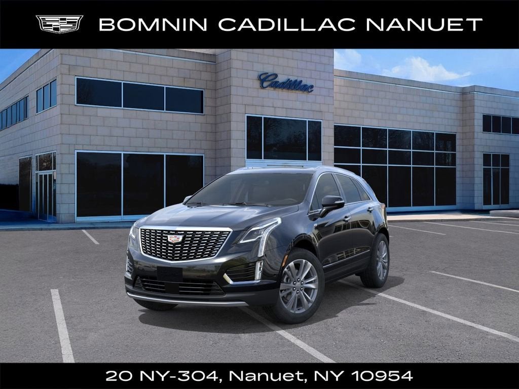 2026 Cadillac XT5 Premium Luxury in Stellar Black Metallic — front three-quarter view