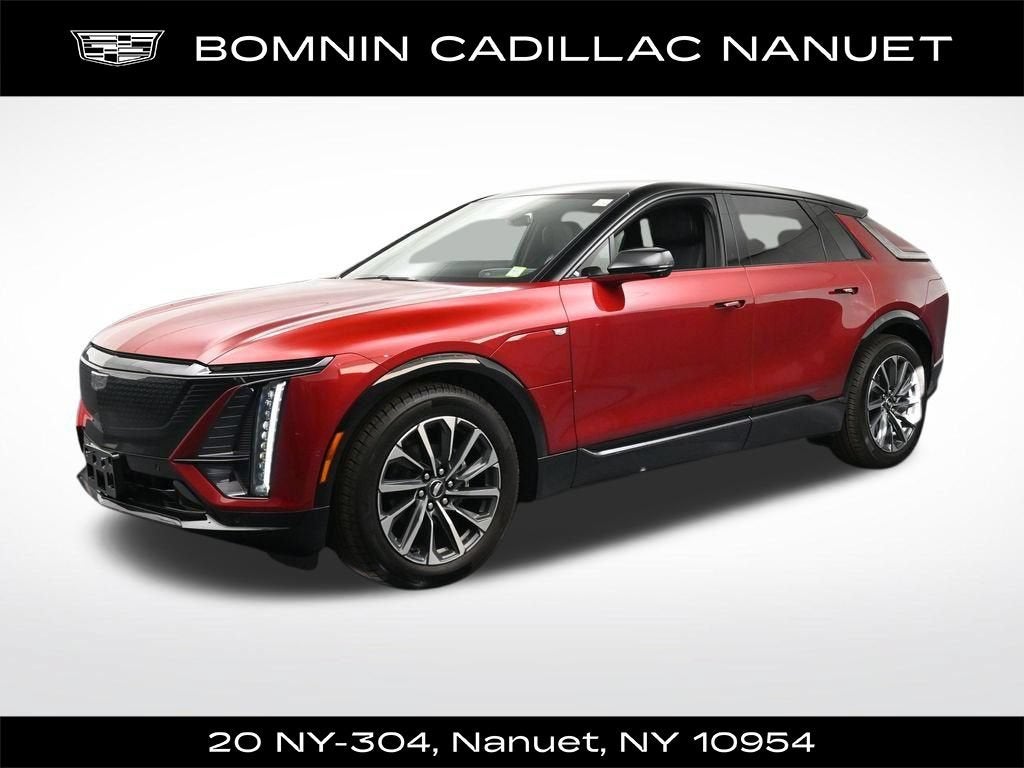 2025 Cadillac LYRIQ Sport 1 in Radiant Red Tintcoat — front three-quarter view