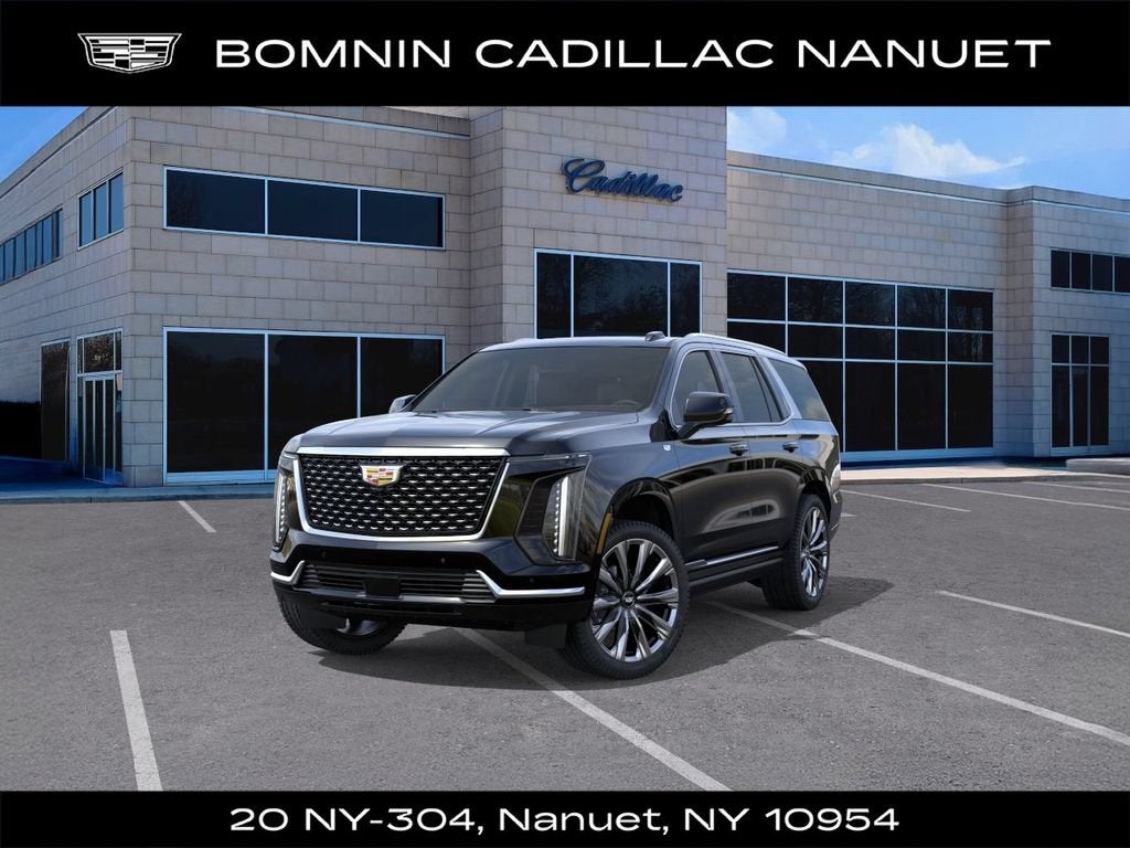 2026 Cadillac Escalade Luxury in Black Raven — front three-quarter view