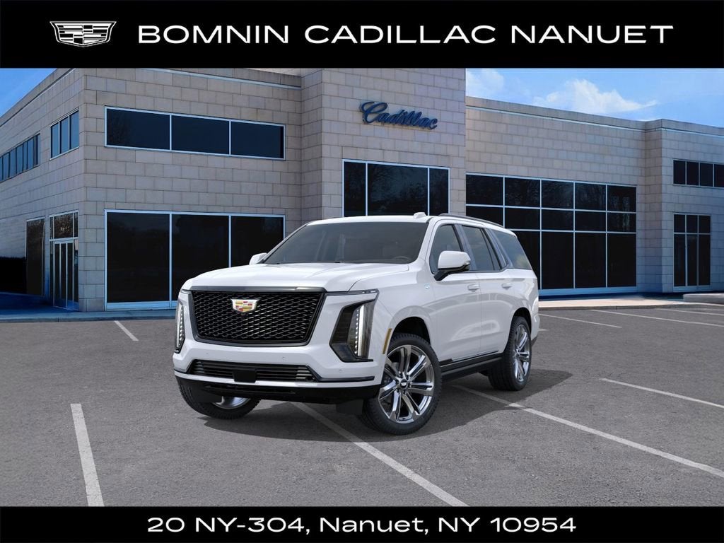 2026 Cadillac Escalade Platinum Sport in Vibrant White Tricoat — front three-quarter view