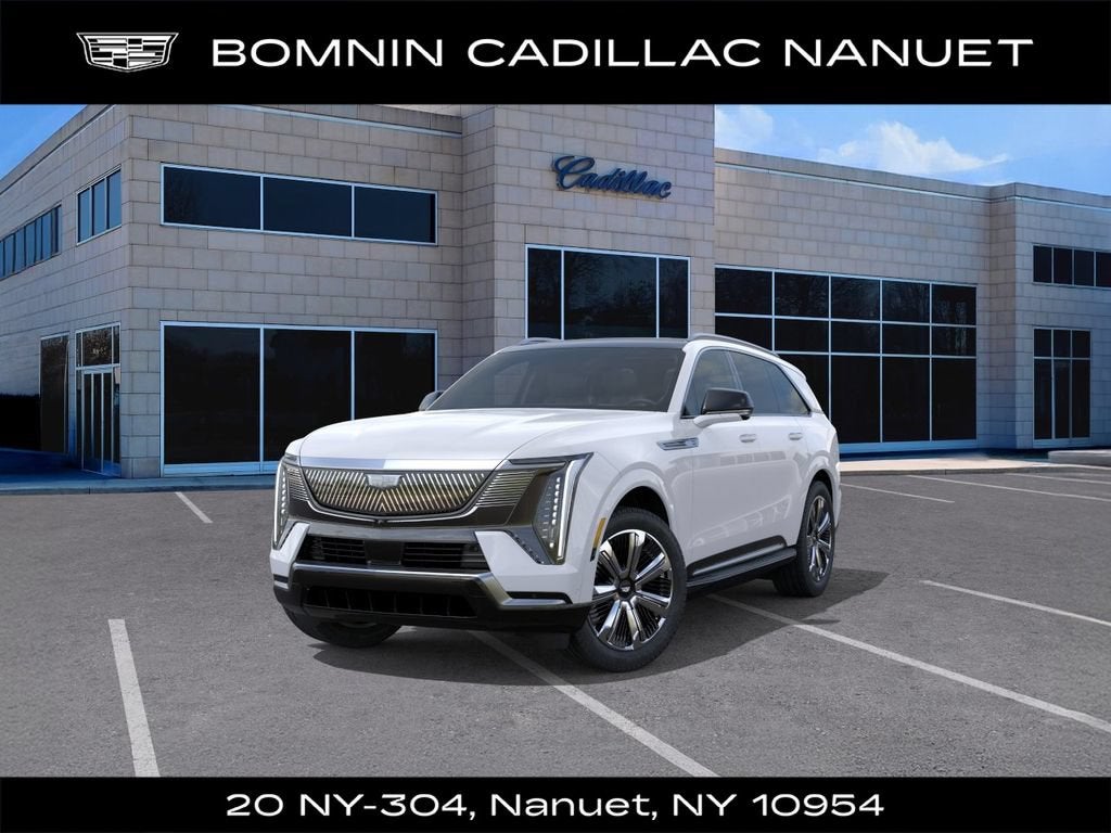 2026 Cadillac ESCALADE IQ Premium Luxury in Vibrant White Tricoat — front three-quarter view